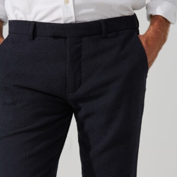Frank & Oak textured trousers navy 34/34 - Picture 2 of 8